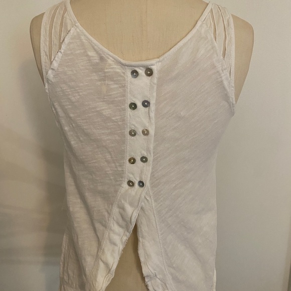 Free People white geometric sheer sleeveless top size XS - Picture 2 of 5